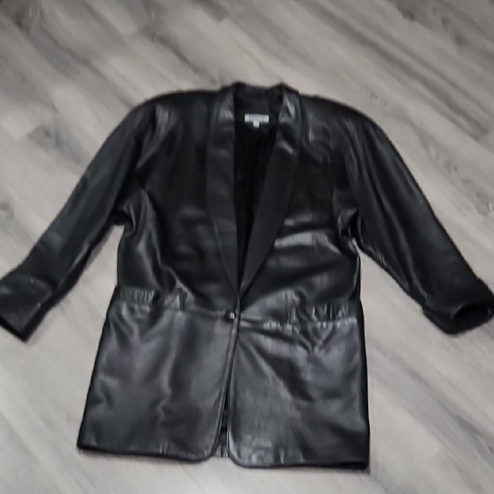 GUC Vintage Tibor Black Supple Soft 80's Lamb Leather 3/4 Jacket